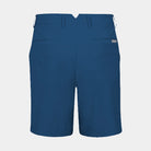 A pair of men's Montecarlo Blue shorts with a button closure, belt loops, and side pockets, shown against a light gray background.